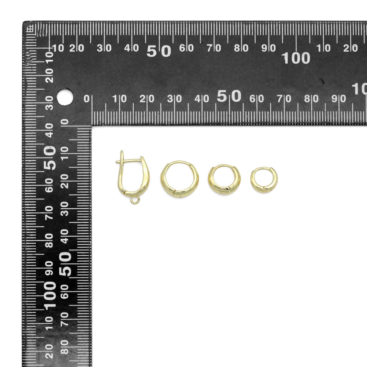 Plain Gold Oval Shape Everyday Hoop Earrings, Sku#LD742