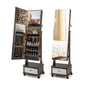 47 Inch Lockable Jewelry Cabinet Armoire with 3-Color LED Lights