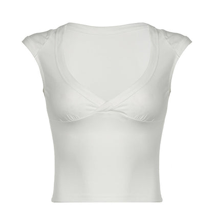 Women's Waist-cinching Figure-flattering Sleeveless T-shirt Top