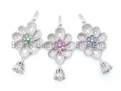 CZ Micro Pave Large Flower Pendant, sku#L182