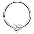 18G 3/8 Sterling Silver Clear CZ Heart Daith Tragus Earring