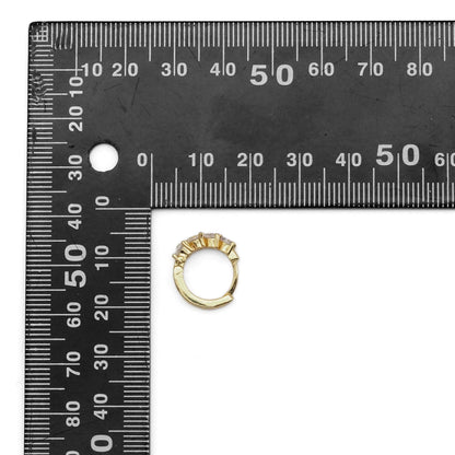 Gold Silver String Heart CZ Huggie Earrings, Sku#A123
