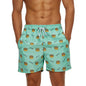 Mens Fashionable Sports Beach Shorts With 3D Digital Print, European And American Style