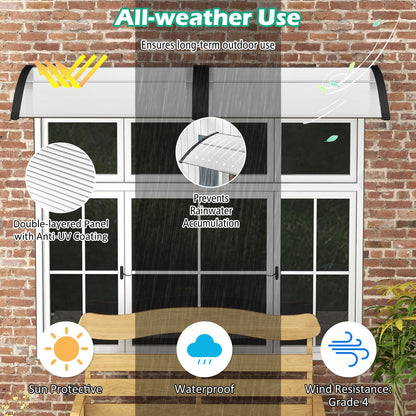 48 x 40 Inch Outdoor Front Door Window Awning Door Canopy Exterior
