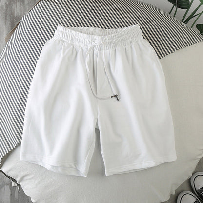 Mens Solid-Color Sports And Leisure Shorts