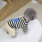 Pet Dog Hoodie With Twenty Five Stripes Casual Style Set