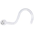 20G Clear 2mm Gem Bioplast Nose Ring