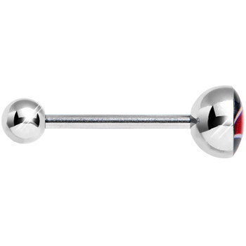 14G Red and Black Dribble the Basketball Tongue Ring 5/8