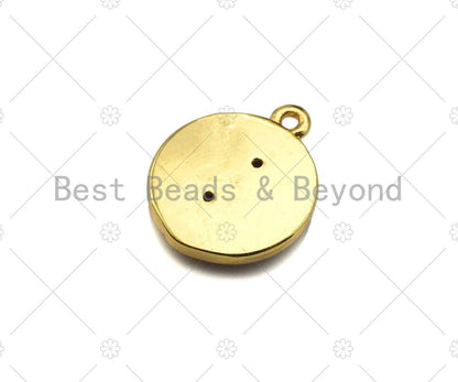 Big CZ Micro Pave North Star On Octagon Shape Pendant/Charm,Dainty Gold/Silver Charm, Necklace Bracelet Charm Pendant,19x25mm, Sku#B127