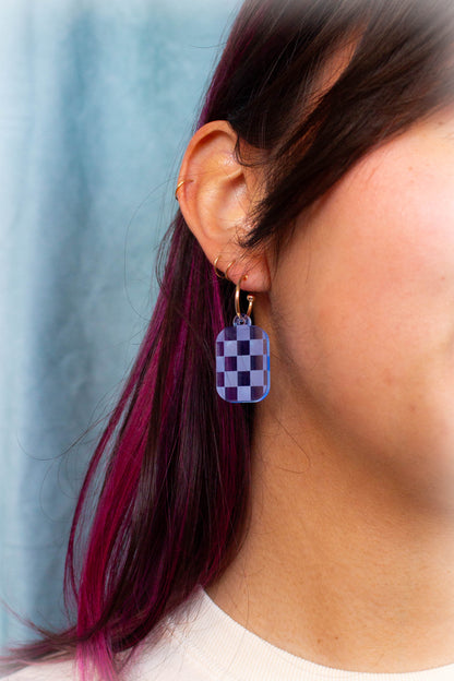 Checkered Charm Earrings