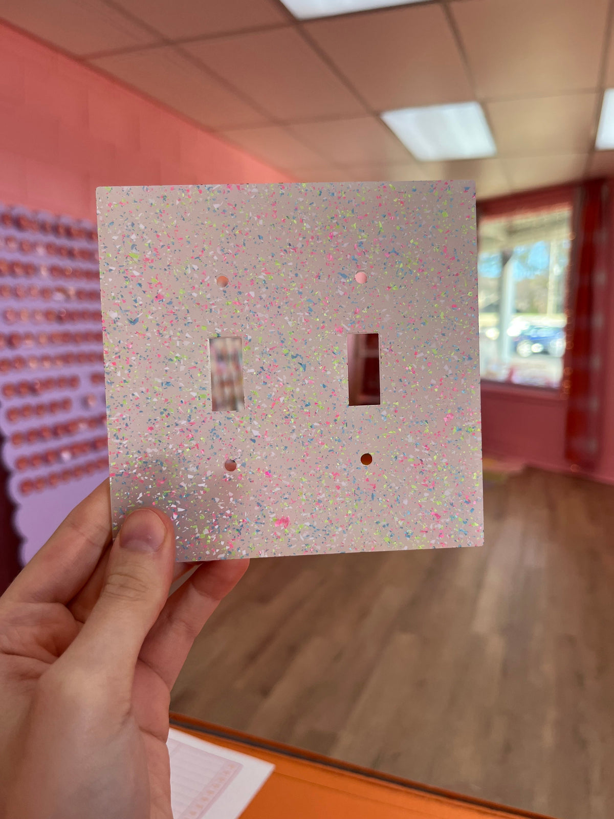 Neon Confetti Outlet Cover