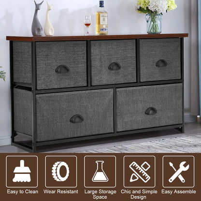 Wood Dresser Storage Unit Side Table Display Organizer