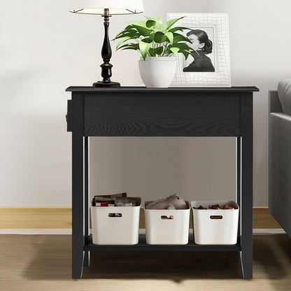 End Table Bedside Sofa End Table Narrow Nightstand with Wooden Legs