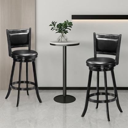 Set of 2 29 Inch Swivel Bar Height Stool Wood Dining Chair Barstool