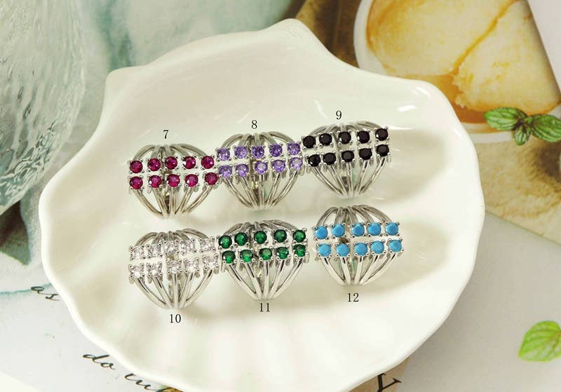 Colored CZ Ballon Ring, Sku#B144