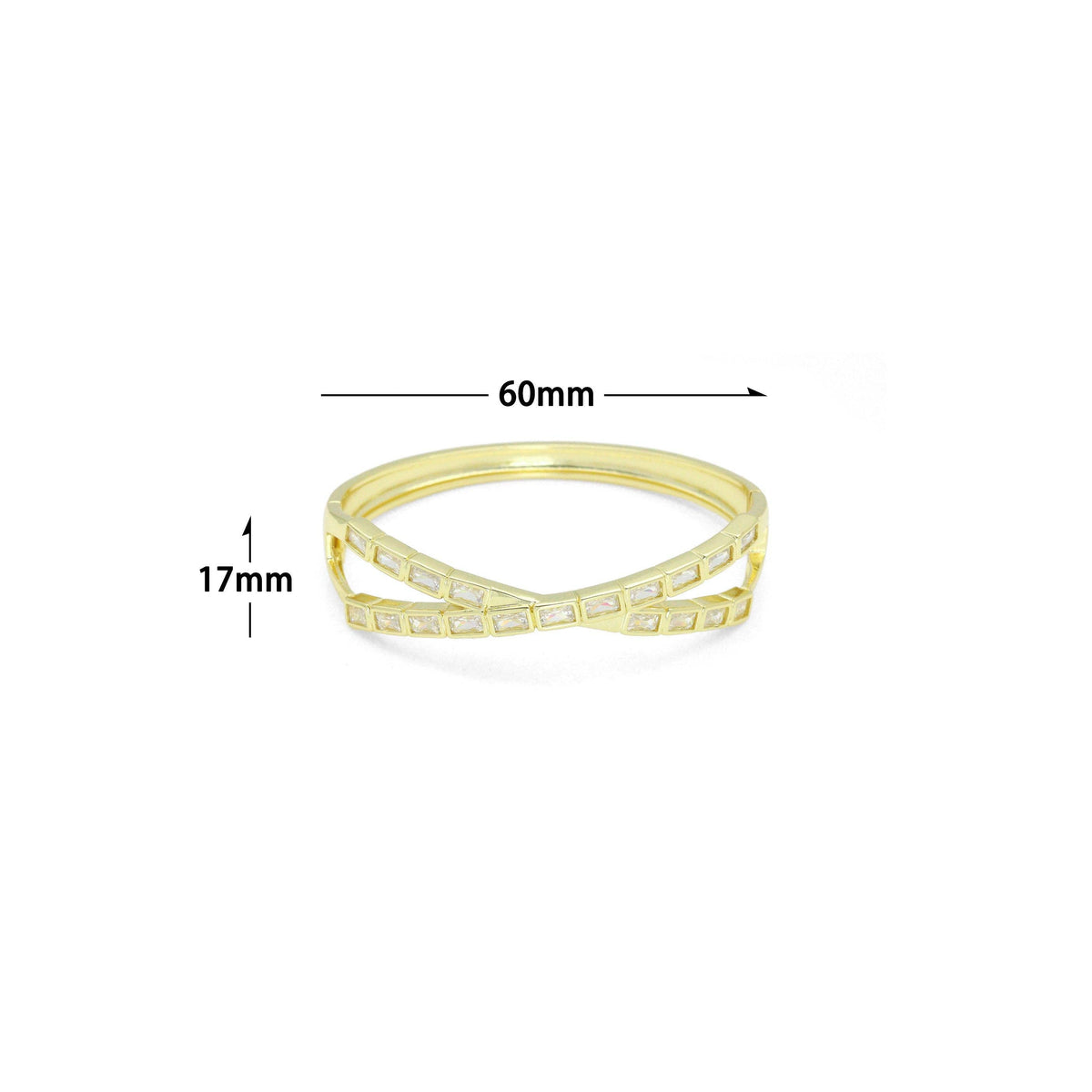 CZ Criss Cross rectangle CZ Bracelet, Sku#LK1145