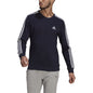 adidas Mens Essentials Fleece 3-Stripes Sweatshirt Ink/White Medium