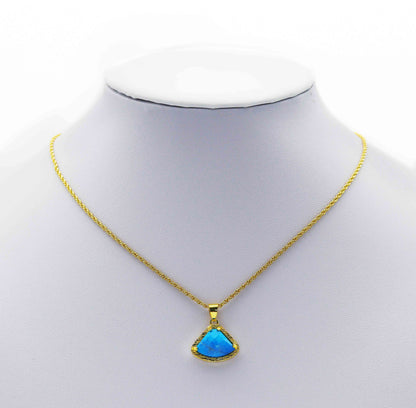 Gemstone Fan shape Charm, Sku#LY10