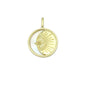 CZ North Star Moon Sun Mop Coin Charm Pendant, Sku#LK1154