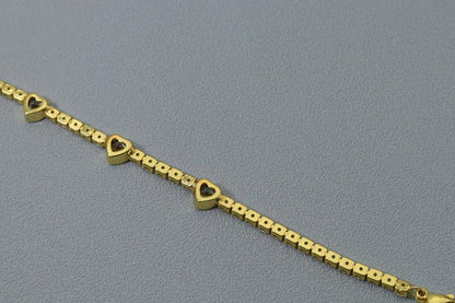 CZ Heart Bracelet, Sku#JL73