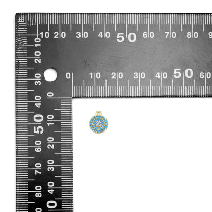Cute Turquoise CZ Evil Eye Charm, Sku#A190