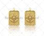18k Dainty Gold North Star On Rectangle Shape Pendant,Gold Medallion Charm,Necklace Bracelet Charm Pendant,16x26mm,Sku#LK289