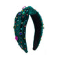 Crystal Knotted Fabric Headband Colorful Diamond