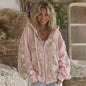 Womens Elegant Floral-Print Hooded Sweatshirt Top