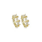 Gold Clear Crystal Flower Adjustable Ring, Sku#LD442