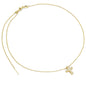 Gold Dainty Cross Charm Adjustable necklace, Sku#B366