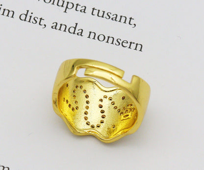 CZ Snake on Band Adjustable Ring, Sku#JL102