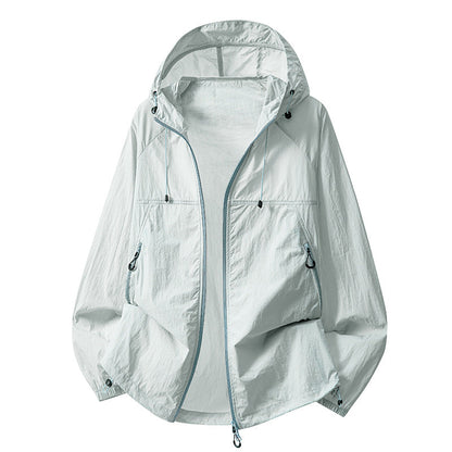 Mens Summer Hooded Sun-Protective Lightweight Jacket