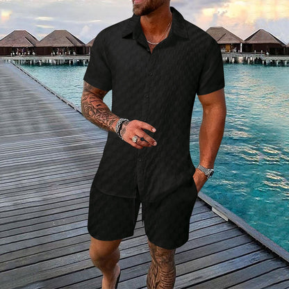 Men's Chemical Fiber Shirt Casual Suit