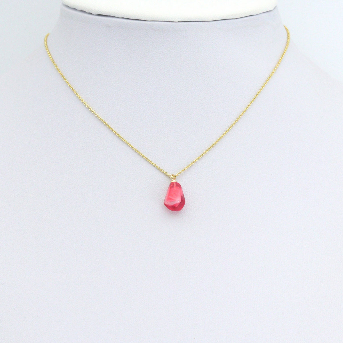 Gold Red Pomegranate Seed Charm Pendant,Sku#LK1250
