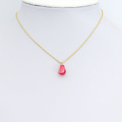 Gold Red Pomegranate Seed Charm Pendant,Sku#LK1250