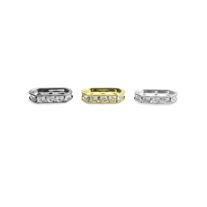 10pc Rhinestone Jewerly Seperator Bar with 3 holes, sku#C131