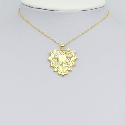 Clear CZ Gold Love On Heart Shape Charm Pendant, Sku#LK1117