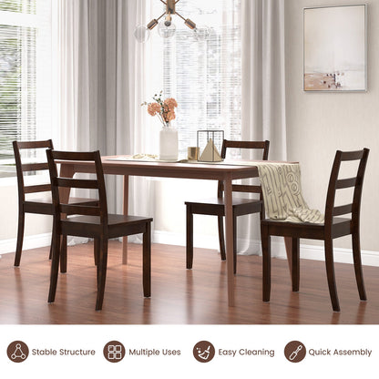 Set of 2 Wood Dining Chairs with Solid Rubber Wood Legs