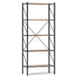 5-Tier Bookshelf with Open Shelves and Heavy Duty Metal Frame