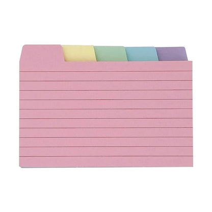 50 Pcs Index Label Papers with Tabs - 5 Colors