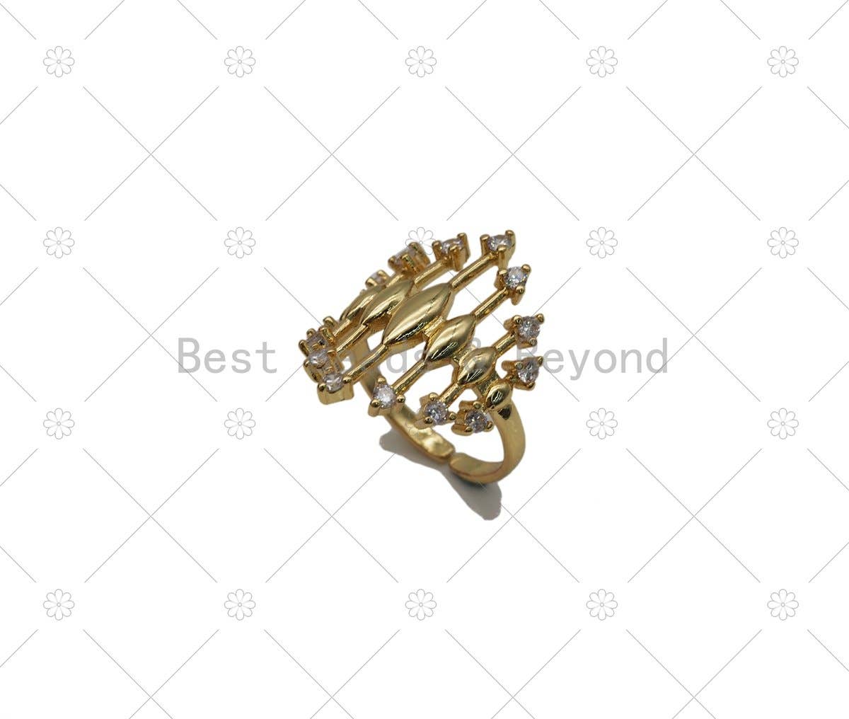 CZ Arrows Shape Adjustable Ring,Sku#JD22
