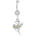 Clear Gem Multi Colored Tutu Ballerina Dangle Belly Ring