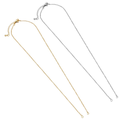 18K Gold Filled Trace Oval Link Chain Necklace, Sku#JD08
