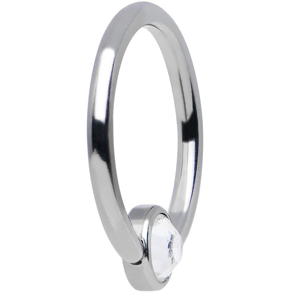 16G 3/8 Fuschia Gem Disc Titanium BCR Captive Ring