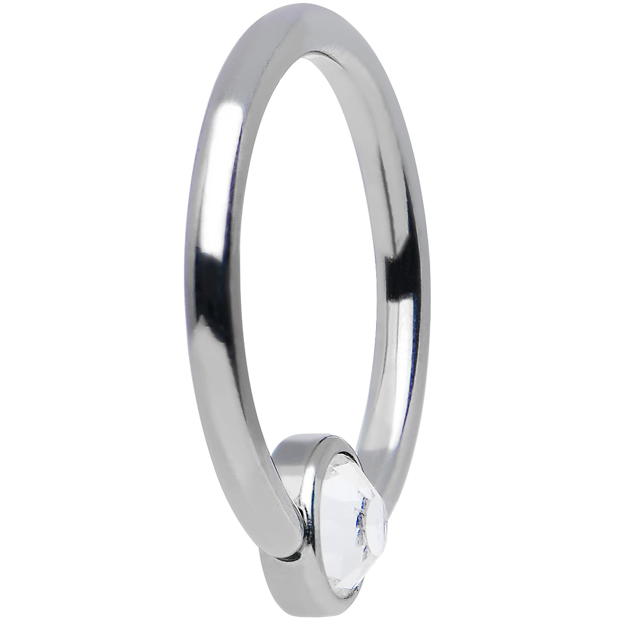 16G 3/8 Fuschia Gem Disc Titanium BCR Captive Ring