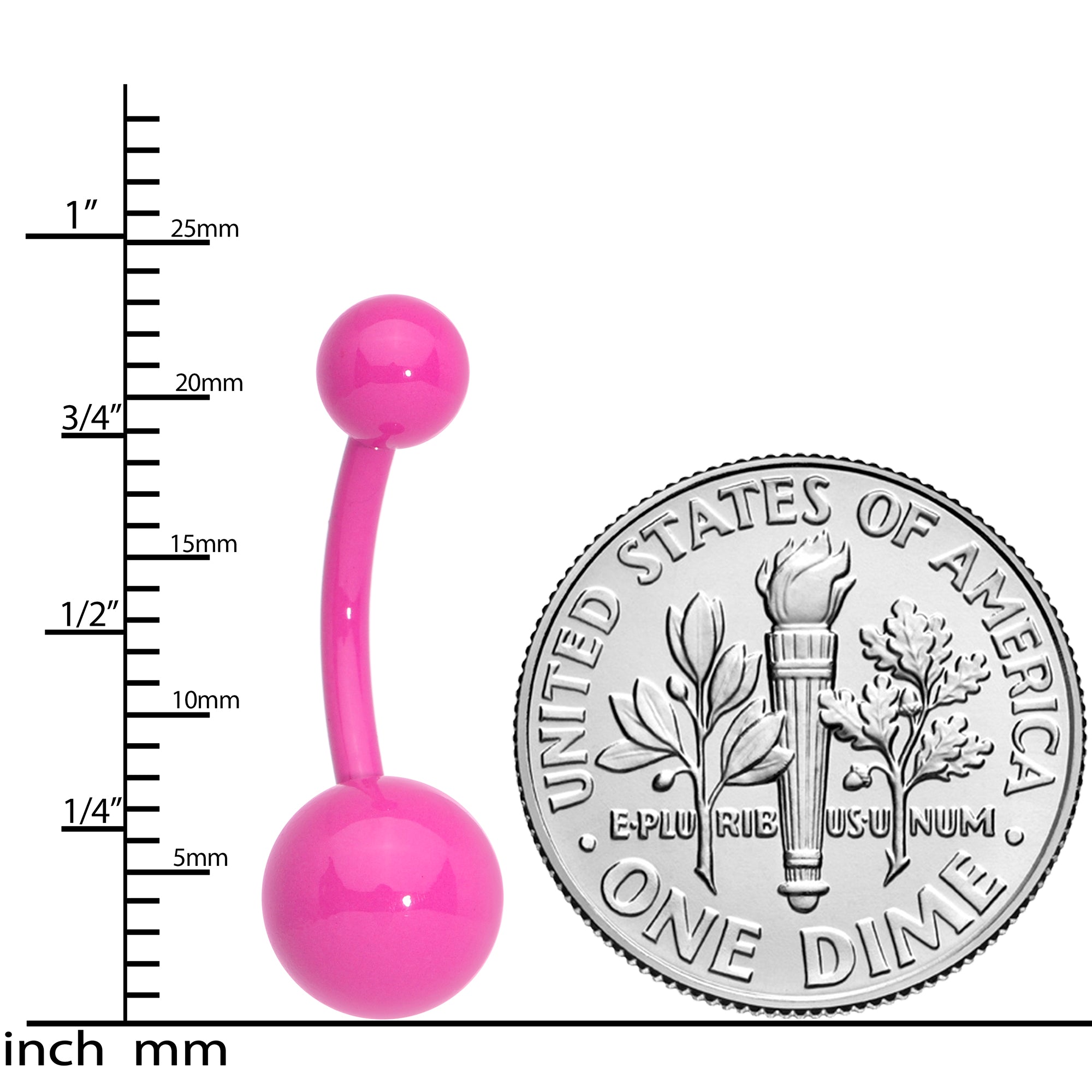 Steel Resin Pretty for Pink Belly Ring