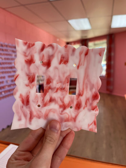 Red Marbled Outlet Cover