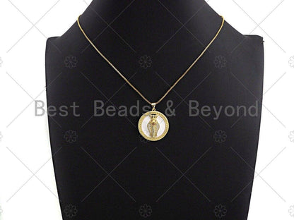 CZ Micro Pave Black/White Gold 3D King Cobra Head Pendant, Snake Medallion Charm, Roman Necklace Charm, Greek Coin Jewelry, 25mm, sku#LK01