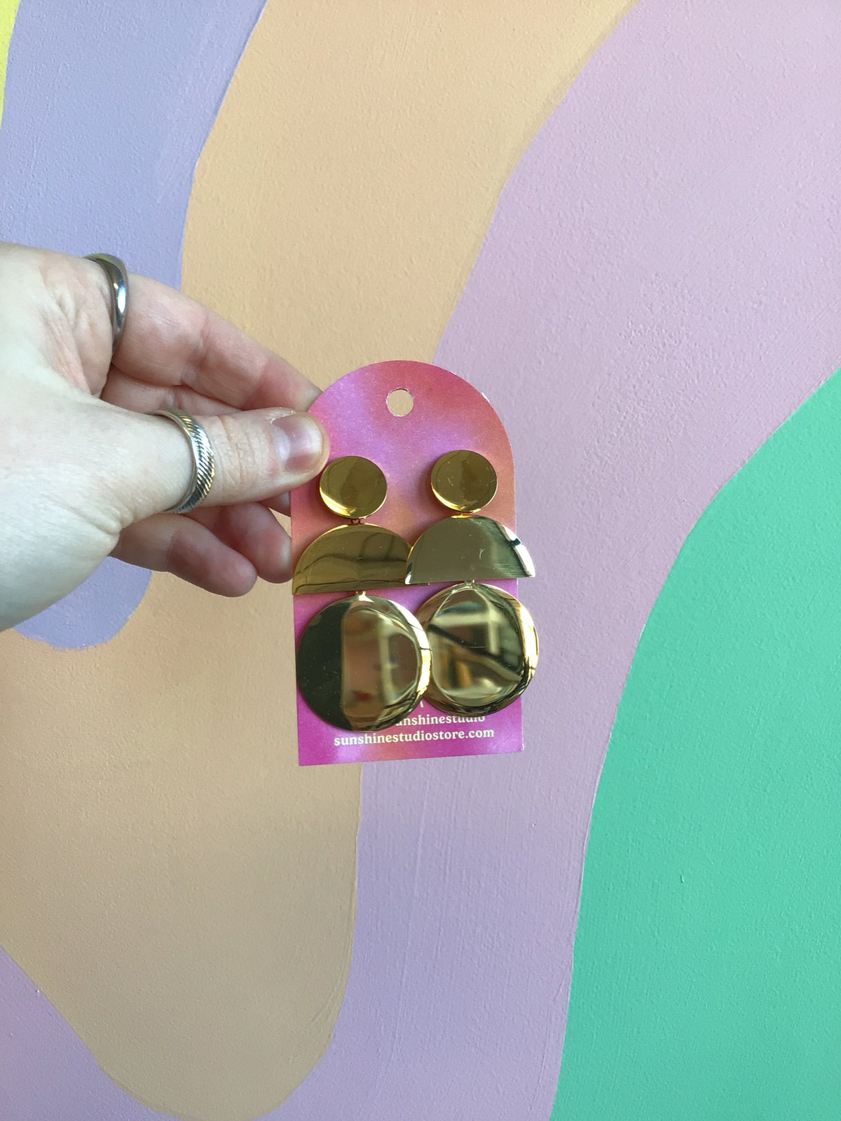 Bold Geometric Titanium Earrings