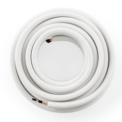 50 Feet Mini Split Line Set with 1/4 Inch and 3/8 Inch O.D. Copper Pipes Tubing